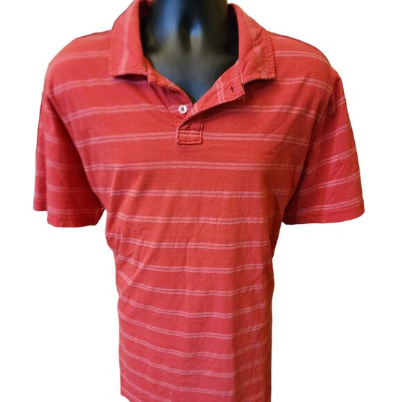 Fossil Polo Shirt Vintage Fit Mens Size XL Distressed 54 Striped Short Sleeve - Picture 1 of 13